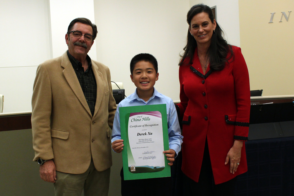 3rd Place Winner of the  Interview-a-Veteran Essay Contest